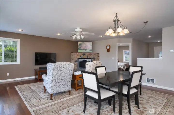 Open living, dining & kitchen Open living, dining & kitchen