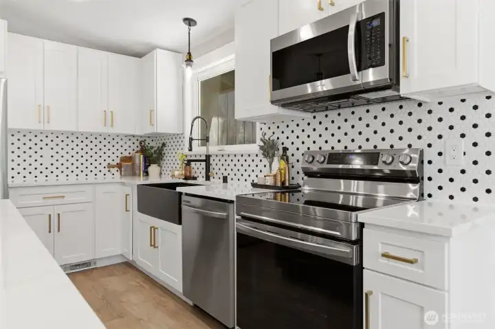 New stainless steel appliances