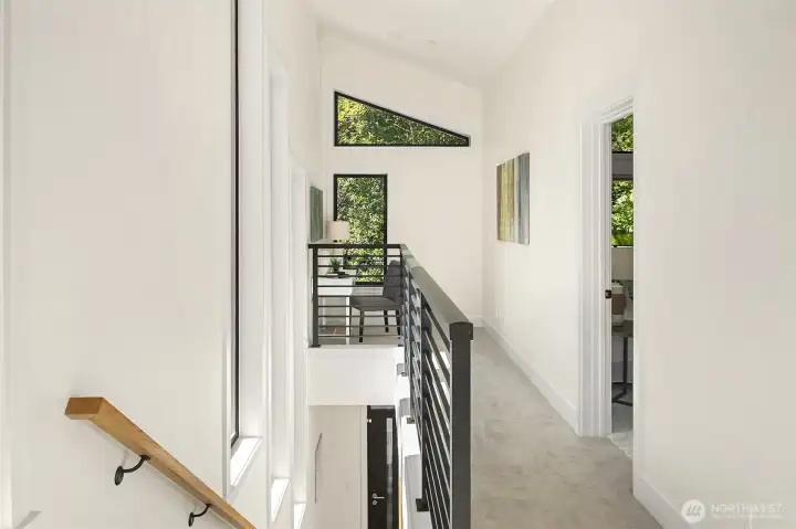 landing at the top of stairs