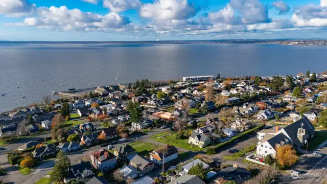 Views across Bellingham Bay with the Canadian Mountains beyond.