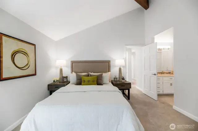 Hop out of bed and into your lovely primary bathroom