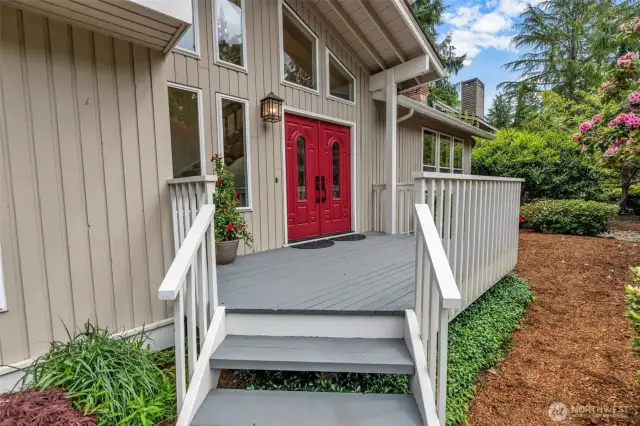 Step up to the front door of your new home.