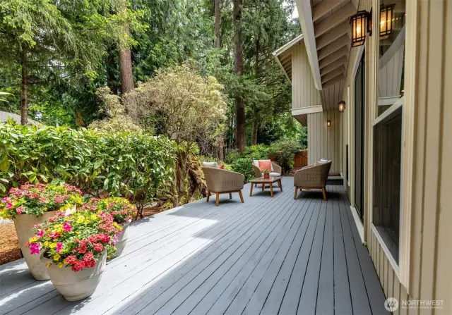 Private back yard deck space has endless possibilities
