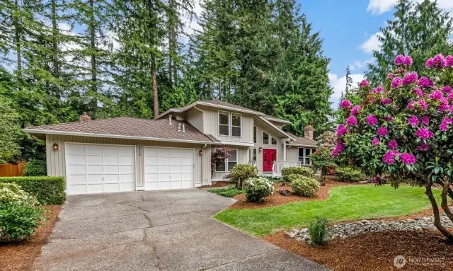Double car garage with plenty of storage space, 240 amp outlet for EV charging