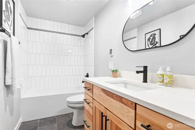 Fully remodeled bathroom.