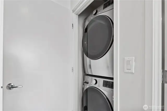 Washer/dryer in the closet on the second floor