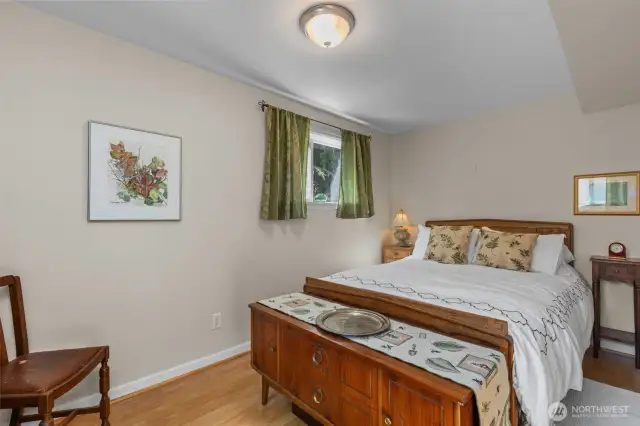 Bedroom #1 on lower level, engineered wood flooring.
