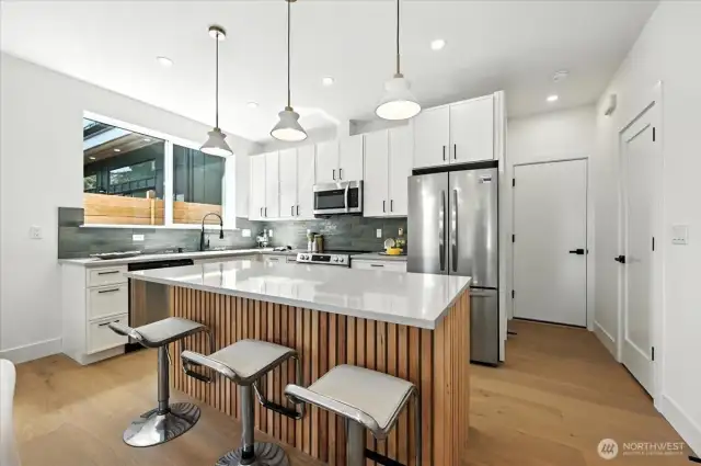 Open kitchen with island seating