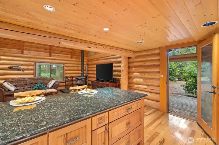 Entrance from the Kitchen side.