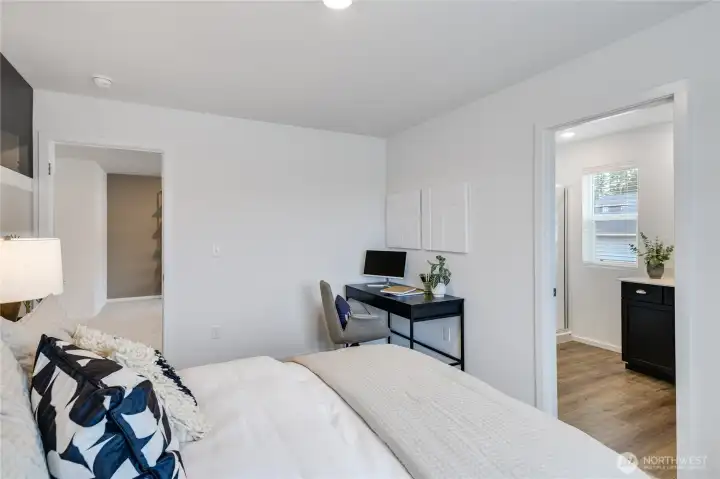 a second suite with walk in closet and bath