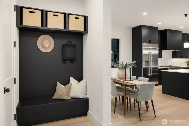 Drop zone off garage entry