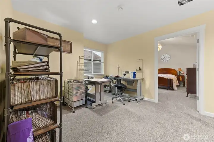 Upstairs living area with updated electrical outlets for sensitive technology