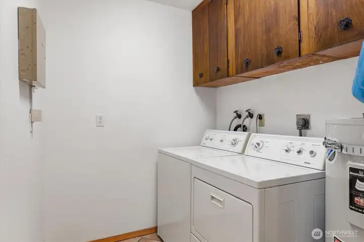 Large utility room off the kitchen can double as a pantry.