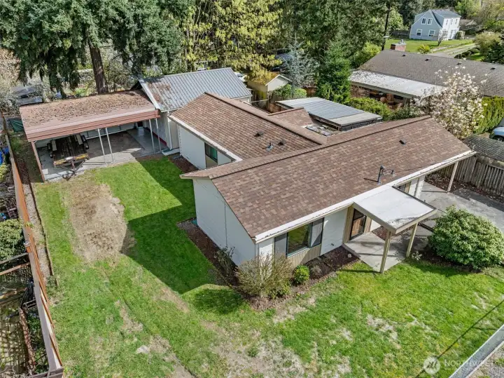 Large, fully fenced yard for parking or entertaining.