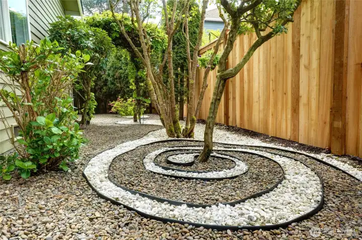 Artistically created in the side yard.