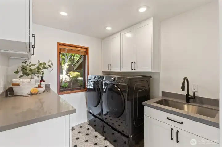 The laundry room was refreshed in 2026 with style in mind.