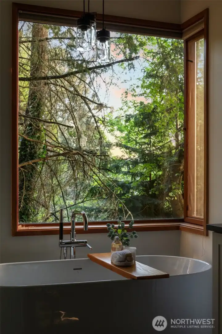 Soak your worries away. This spa inspired bath is perfectly private.