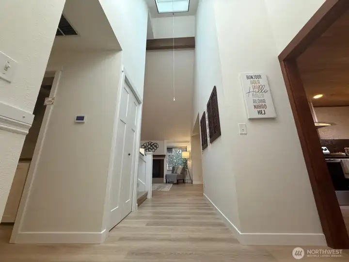 Vaulted Ceiling with Skylights.