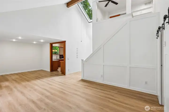 Double ceiling height living room