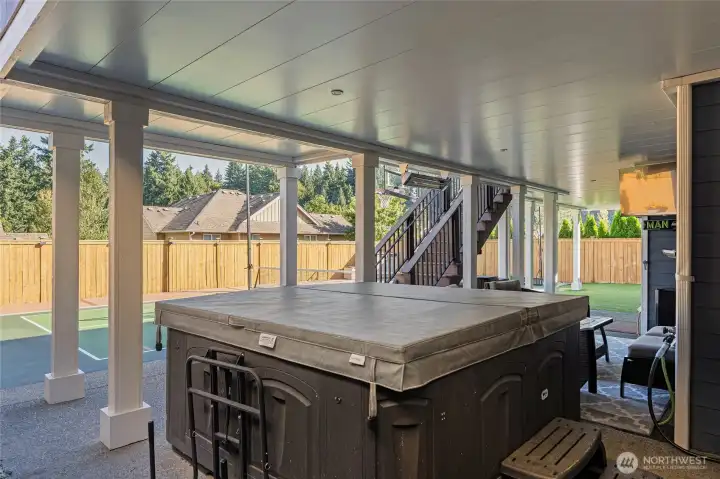 Hot Tub in Covered area
