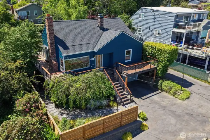 Aerial view of home.