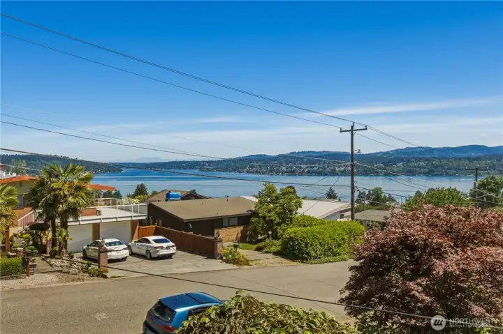 View from front deck which appears much closer. View is also from living room.