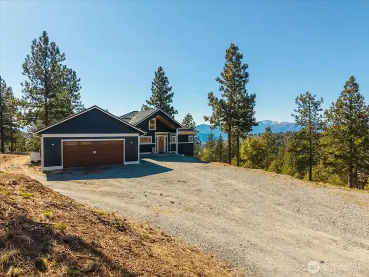 Drone footage of front view of home
