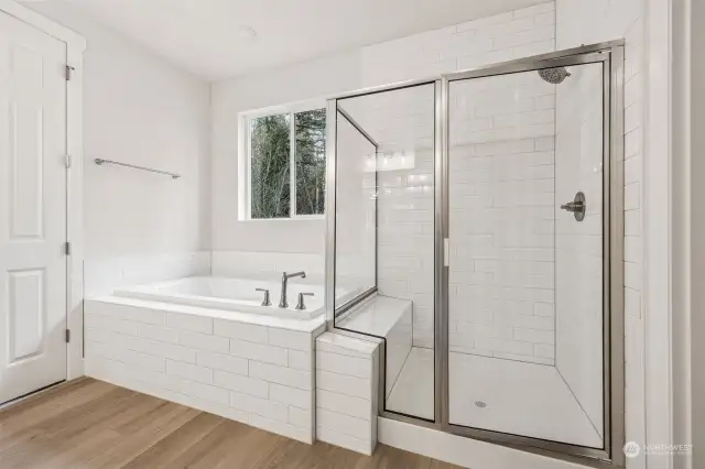 Owner's Bath with six foot tub and walk-in shower