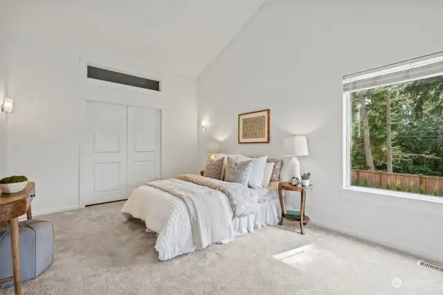 Vaulted ceilings and walk in closet