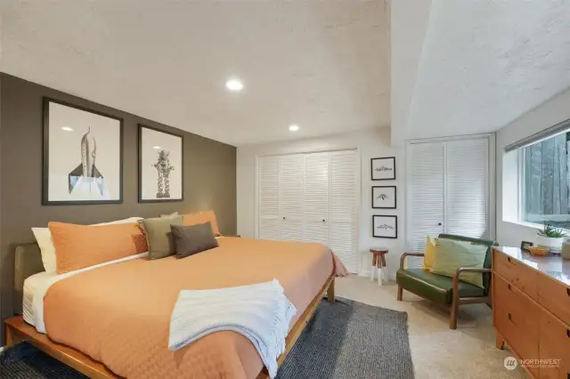 Ample space in the bedroom and great storage space too!