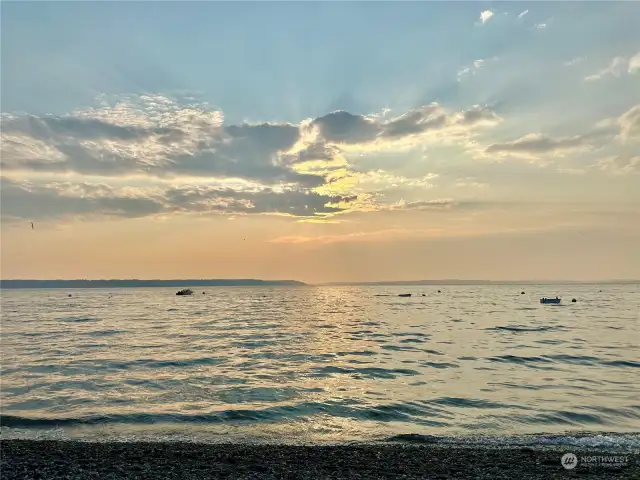 Enjoy the famous Camano Island sunsets from Madrona Beach.