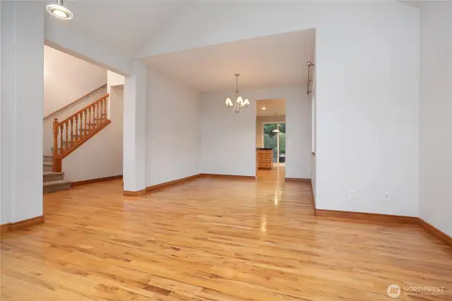 From Living room looking at formal dining and door to kitchen