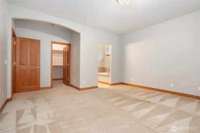 Primary bedroom with walk-in closet