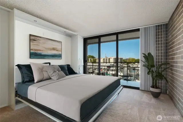 Bedroom with Murphy Bed open.