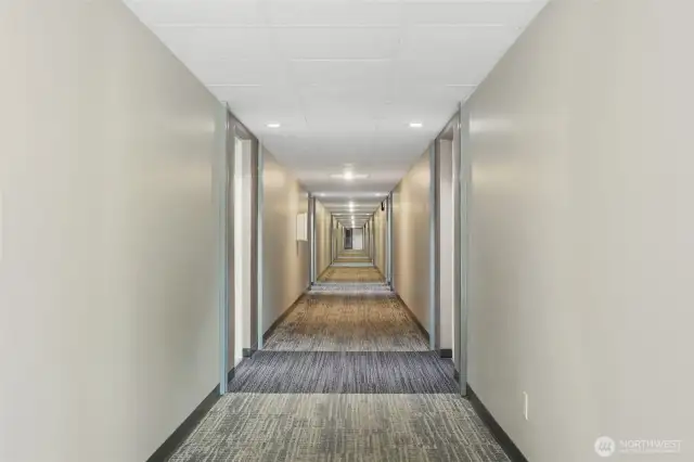 3rd floor hallway. Condo is a few doors down, on the left.