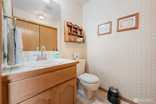 Downstairs powder room/laundry room