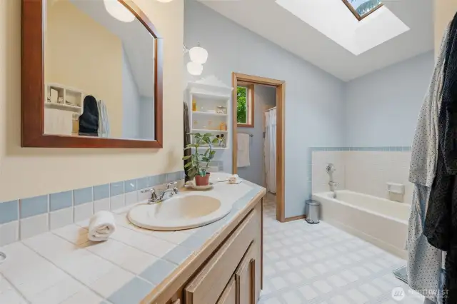 Bright and spacious primary bathroom