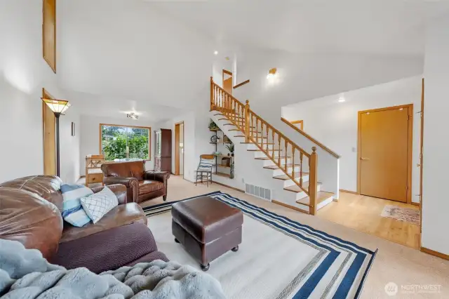 Floor plan opens into first living room.