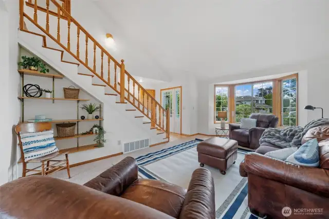 Another view of the spacious and open living room.