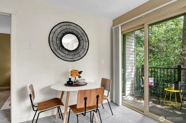 The open dining area flows out to your private balcony.