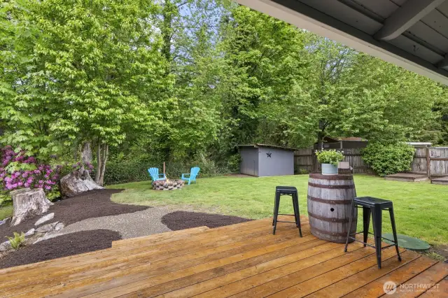 Expansive deck just off the kitchen, perfect for outdoor dining and entertaining.