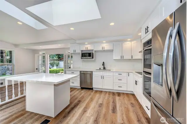 Updated kitchen with large island