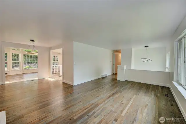 Living room leads into dining room