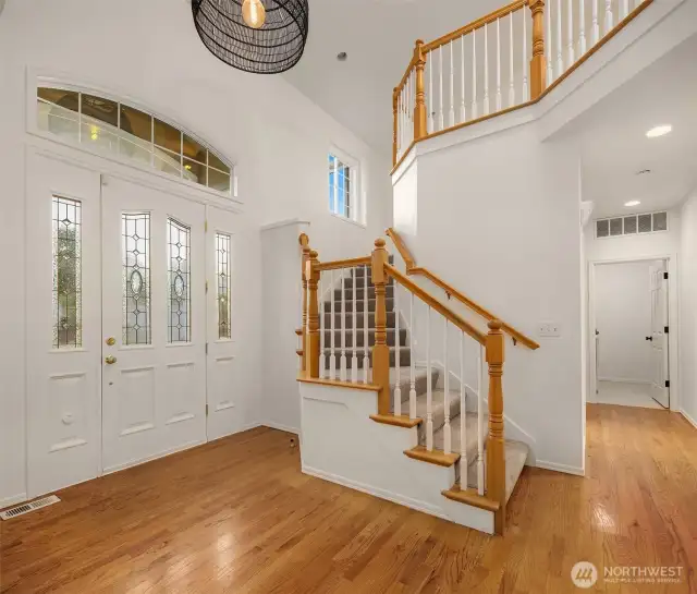 Grand two story foyer.