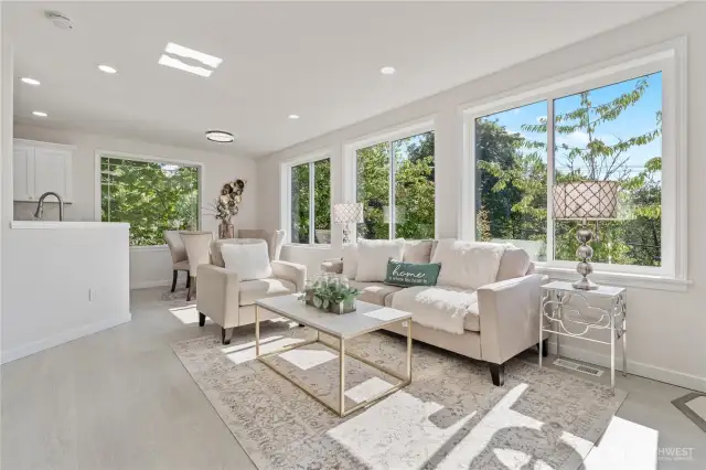 Abundant natural light and territorial views from large windows throughout