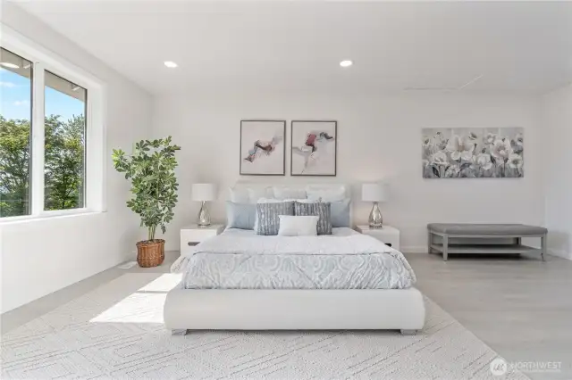 Spacious upper-level primary bedroom