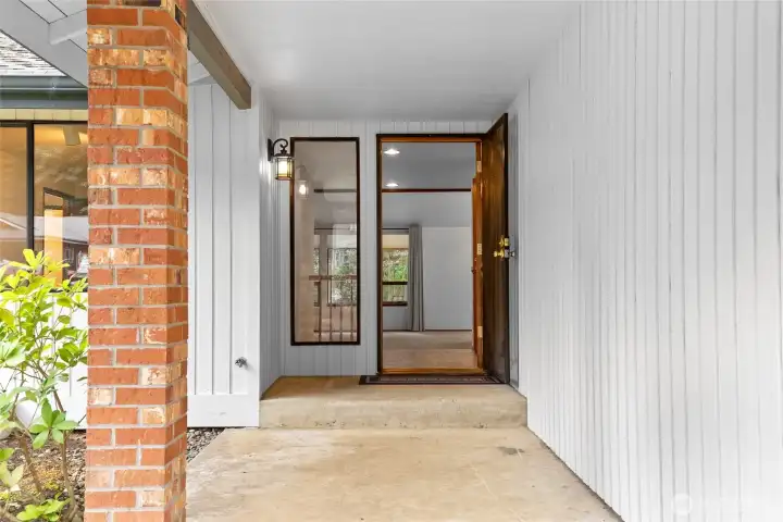 Covered inviting Entrance