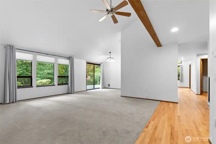 Vaulted ceilings and views!
