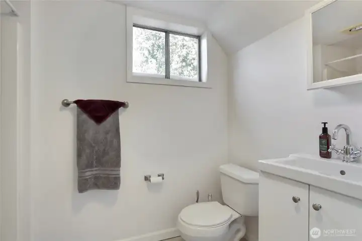 Downstairs 3/4 bath.