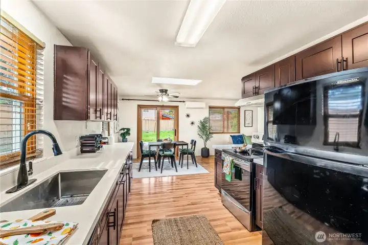 New countertops and oversized under-mount kitchen sink